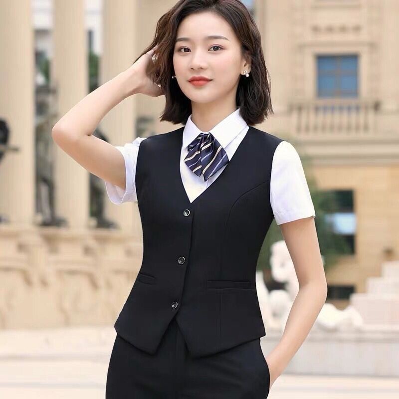 西裝馬甲女 西裝背心 職業背心 正裝背心外套 西裝內搭背心 短版西服馬甲 V領馬甲 工作服 商務修身背心 素麵馬甲外套