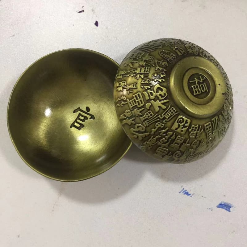 【臺灣公司 可開發票】新品青銅小茶碗福祿壽喜銅碗高檔茶具茶杯家居茶道供碗工藝擺件