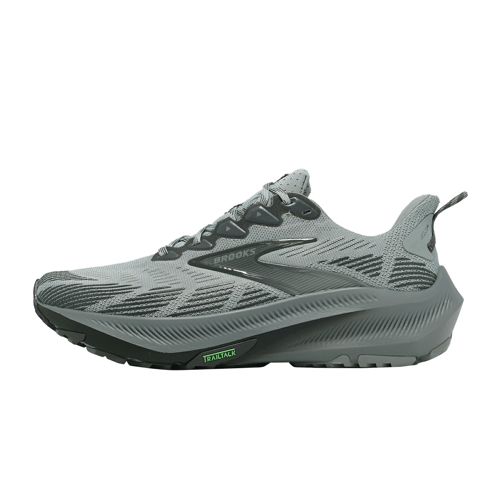 Brooks 越野跑鞋 Ghost Trail 2E 寬楦 男鞋 灰 緩衝 戶外 慢跑鞋 1104752E004