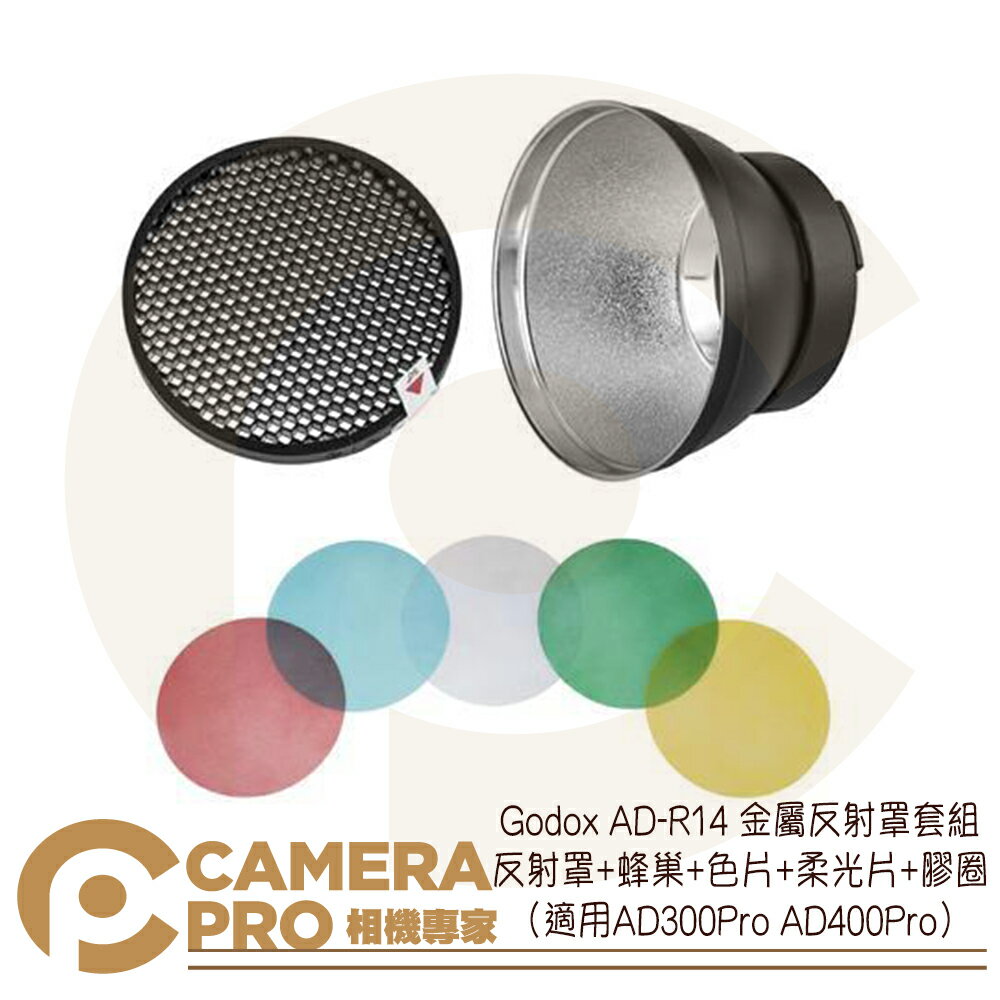 ◎相機專家◎ Godox AD-R14 金屬反射罩套組 色片 柔光片 適用 AD300Pro AD400Pro 公司貨【跨店APP下單最高20%點數回饋】