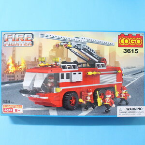 COGO 積高積木 3615 雲梯車積木 約424片/一盒入(促800) 消防系列 可與樂高混拼喔-CF120884