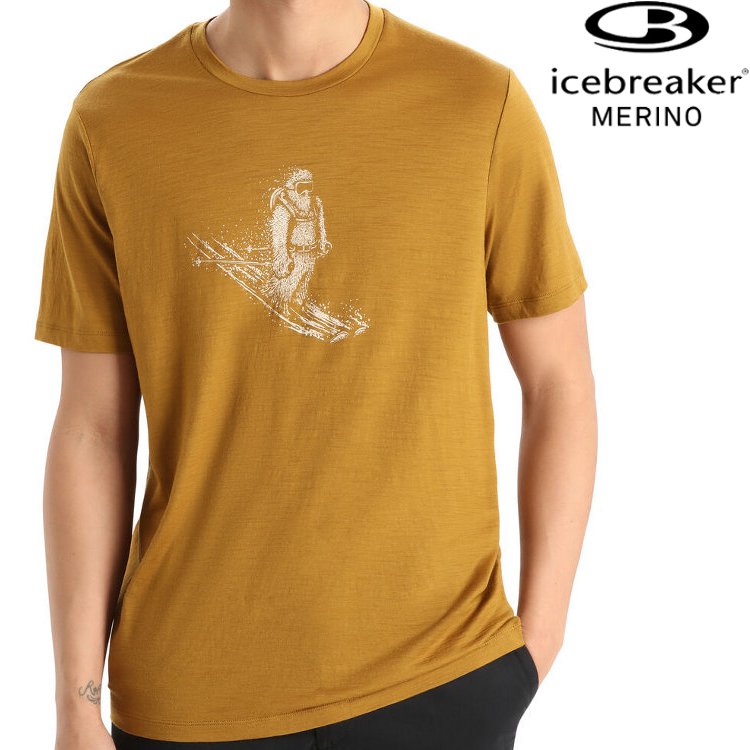 活動價 Icebreaker Tech Lite II AD150 男款 美麗諾羊毛排汗衣/圓領短袖上衣-高山滑雪 0A56IM 556 米駝黃
