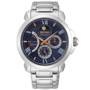 SEIKO 精工錶 Premier人動電能月相錶 5D88-0AH0B(SRX017J1)-42mm-藍面鋼帶【刷卡回饋 分期0利率】