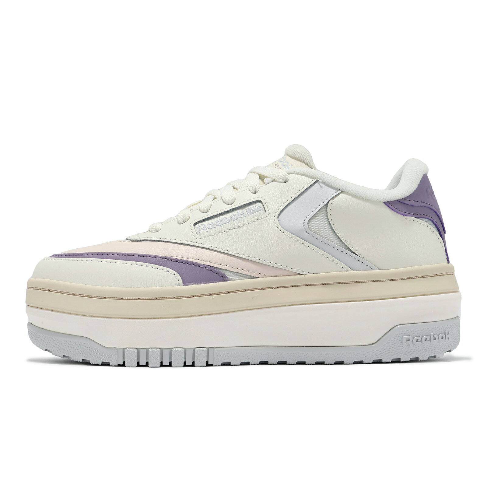 Reebok 休閒鞋 Club C Extra 女鞋 米白 紫 厚底 增高 100201427