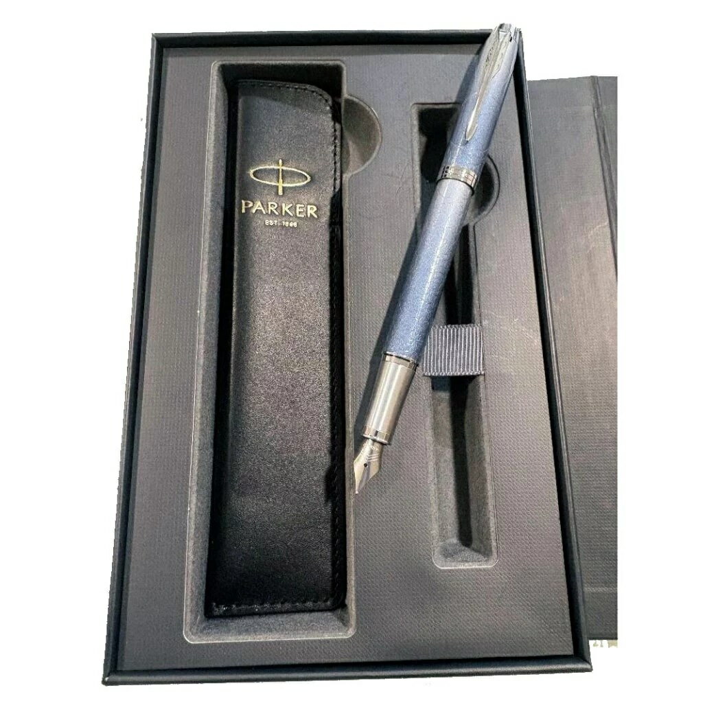 PARKER 派克 IM波紋鋼筆 真皮筆套禮盒
