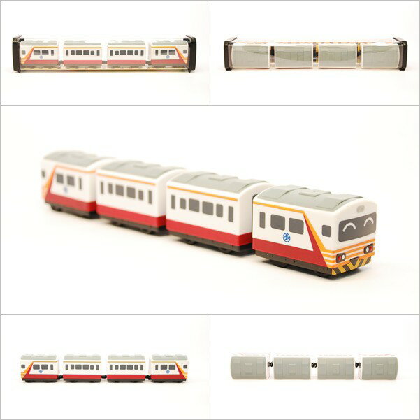 臺鐵紅斑馬號自強號列車 EMU1200型 鐵支路4節迴力小列車 迴力車 火車玩具 QV017T1 TR臺灣鐵道