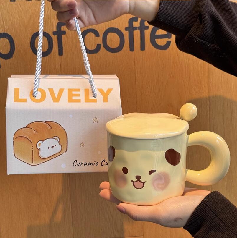 生日禮物女生可愛小豬杯子陶瓷馬克杯帶蓋送閨蜜實用伴手禮禮盒裝【繁星小鎮】 1