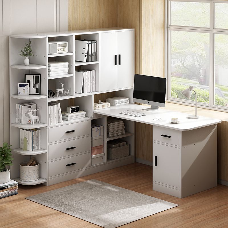 書桌書架一體桌轉角電腦桌