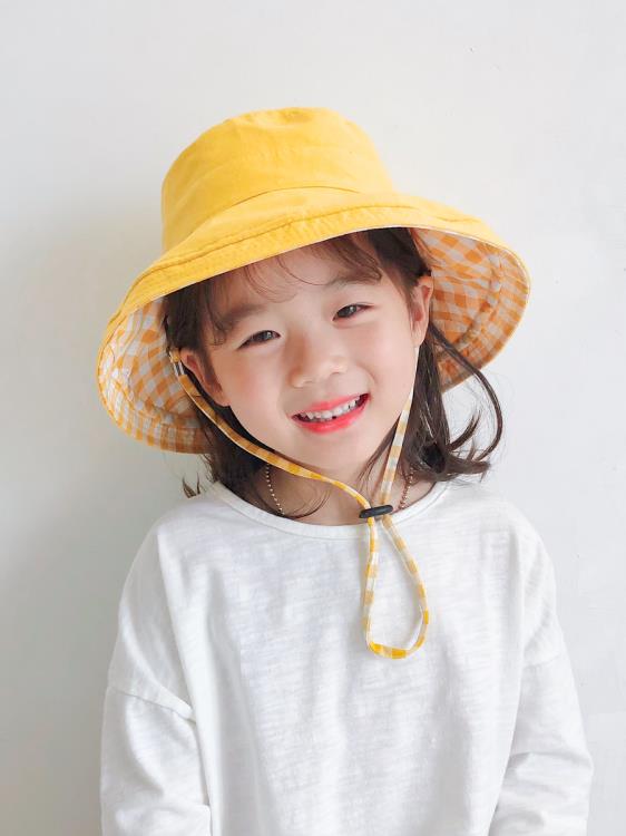 儿童帽子 夏季女童遮陽帽太陽帽防曬帽漁夫帽兒童寶寶帽子春秋親子夏天薄款 全館免運 1