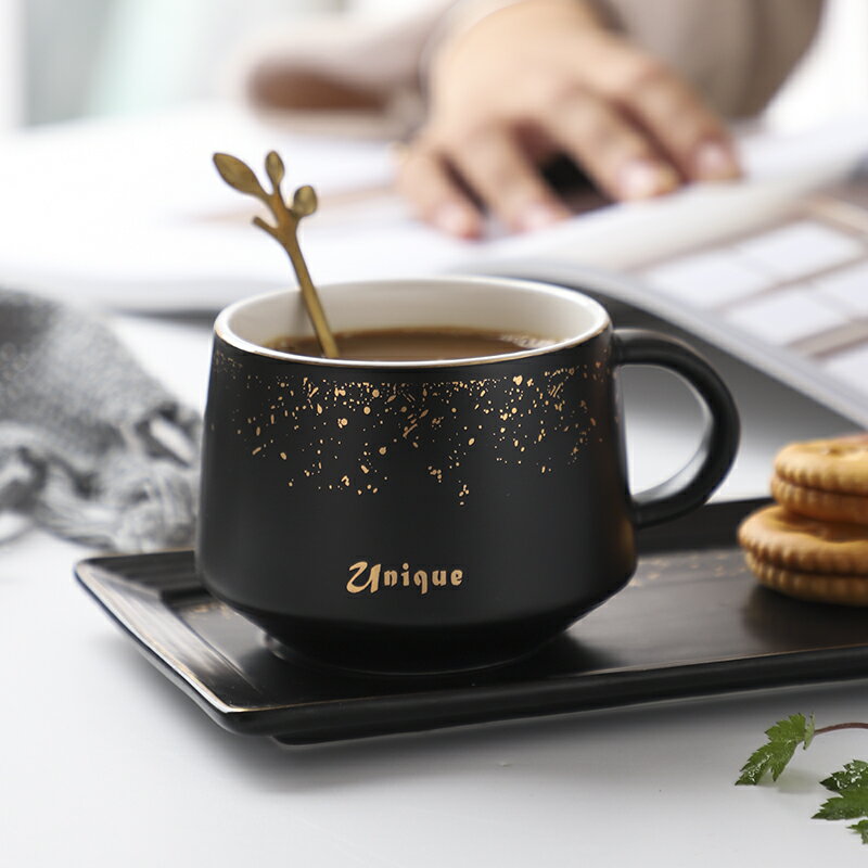歐式小奢華陶瓷咖啡杯碟套裝網紅家用ins風輕奢小精致的馬克杯子