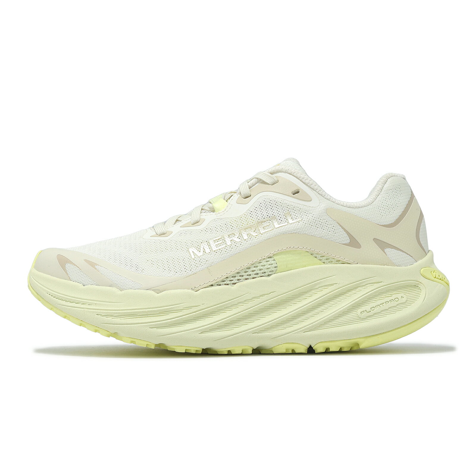 Merrell 越野跑鞋 Promorph 女鞋 米 綠 回彈 抓地 戶外 運動鞋