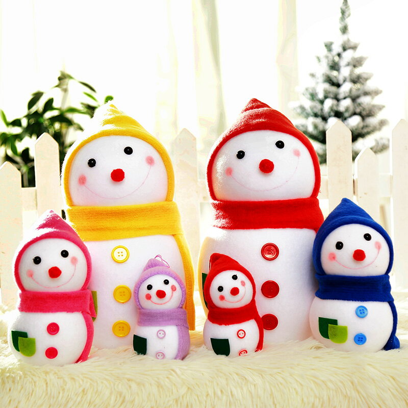 聖誕雪人娃娃聖誕裝飾裝飾品公仔桌面擺件兒童聖誕節禮物禮品可愛