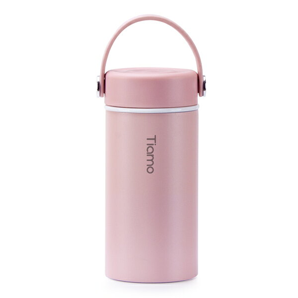 金時代書香咖啡 新品！Tiamo 真瓷保溫隨身瓶-莫蘭迪粉 300ml SGS認證 HE5162PK