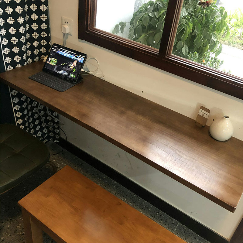 壁掛書桌實木隱形桌可折疊小戶型餐桌懸掛桌電腦桌學習靠墻桌家用