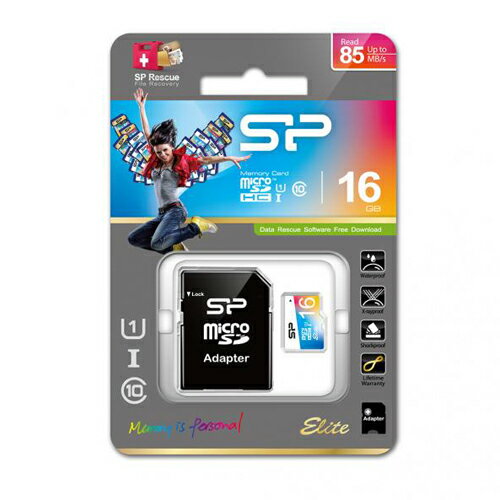 Silicon Power MICRO SDHC 16G U1 R85彩卡 - 含轉卡【愛買】