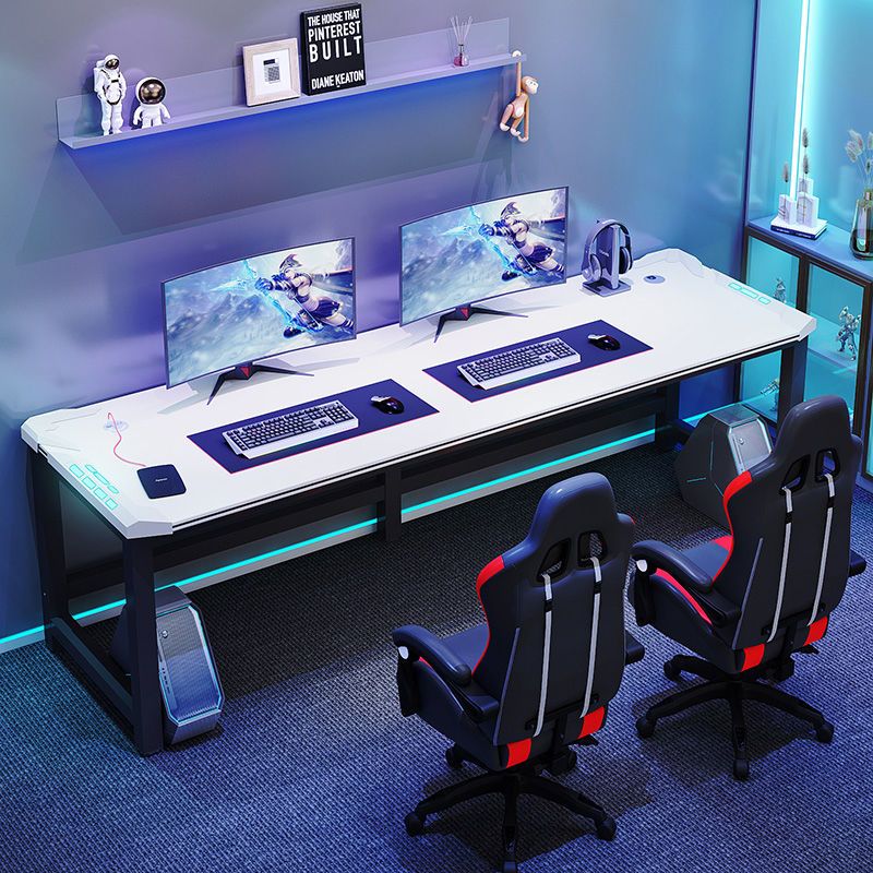【免運】可開發票 碳纖維電競桌簡約雙人臺式電腦桌椅組合家用書桌加固辦公桌子加厚