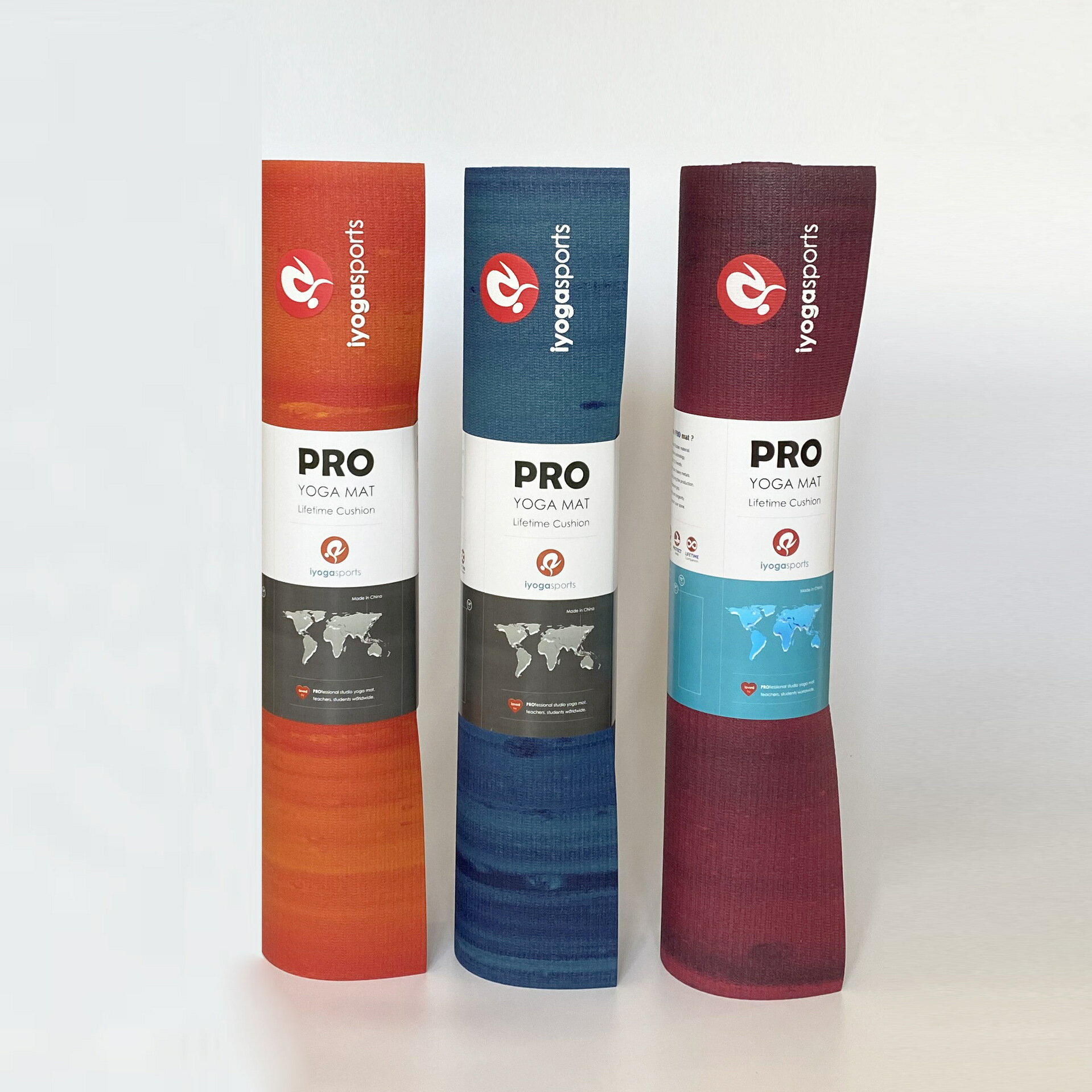 彩虹瑜伽館用高密度耐磨防滑健身墊PRO rainbow mat 包裝可定