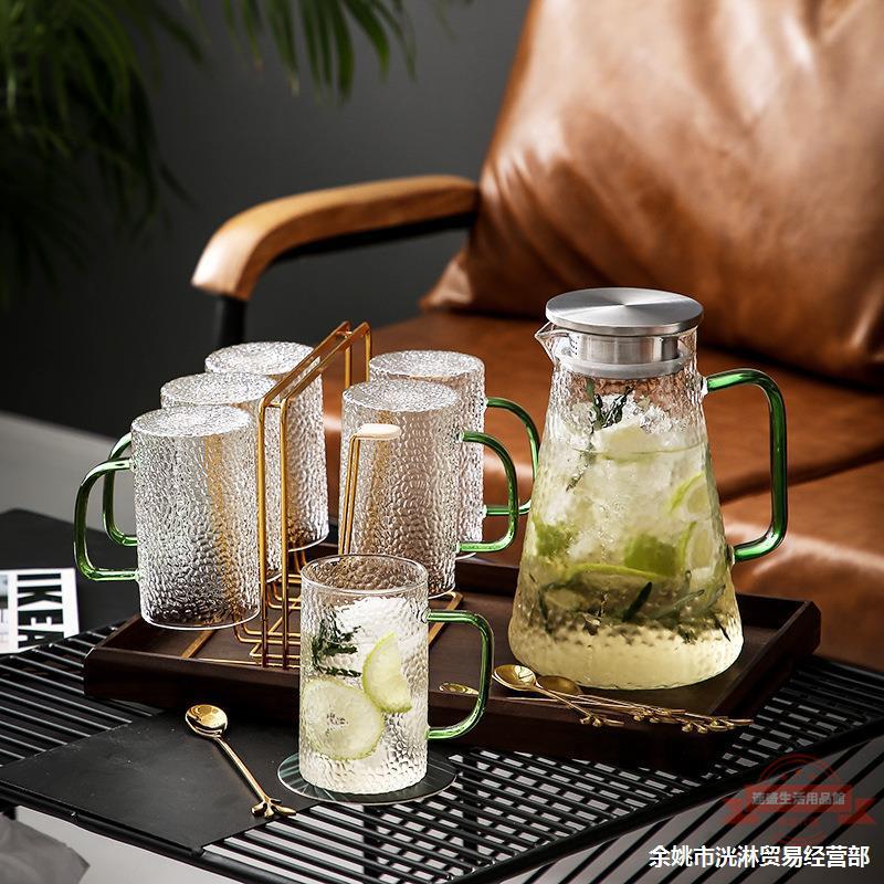 2021北歐輕奢水杯套裝杯具家用喝水玻璃杯子客廳茶具茶杯冷水壺帶
