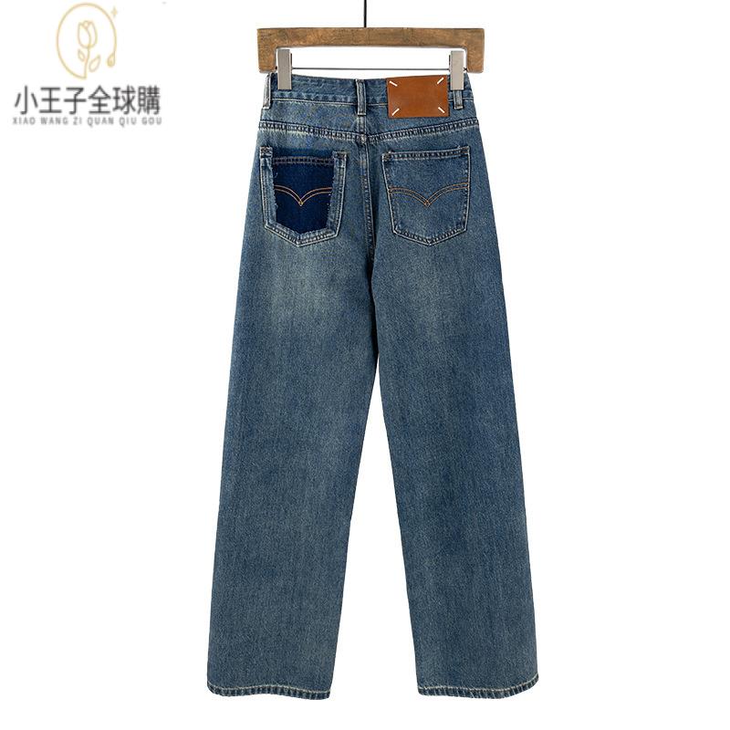 【公司現貨速發】免運 開發票 小王子女裝新款直筒牛仔褲寬松隨性簡約韓版休閑百搭顯瘦牛仔長褲女女裝上衣 流行女裝 棉麻 早秋 日韓女裝