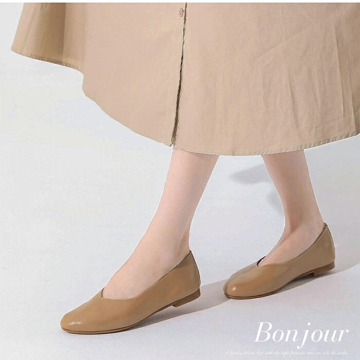 BONJOUR☆MIT全真皮零著感平底便鞋skin shoes【ZB0501】8色 9