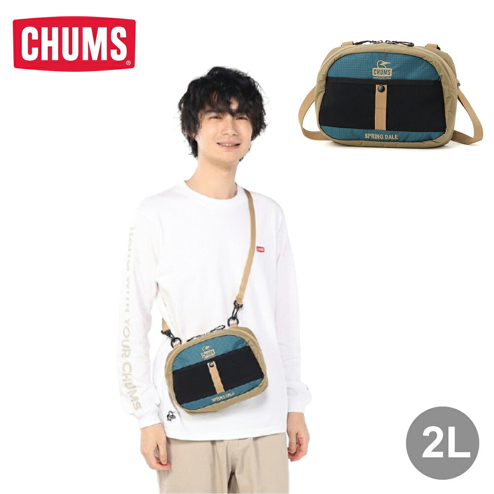 【CHUMS 美國 Spring Dale Shoulder Bag肩背包 2L《藍/米》】CH604101/小巧肩包/單肩包