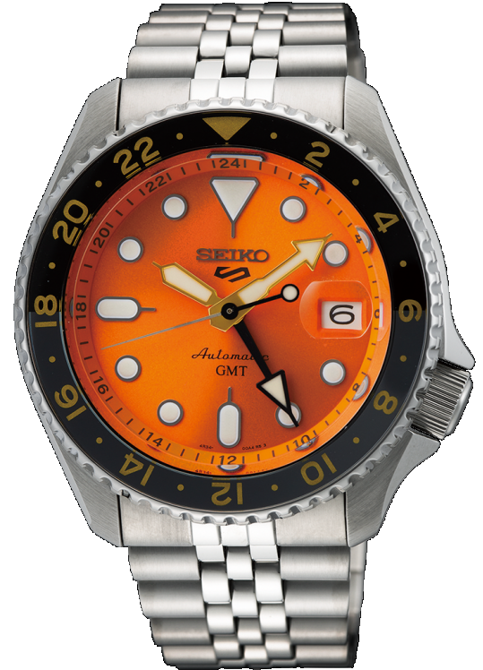 SEIKO 精工錶 5 Sports GMT機械錶 4R34-00A0U(SSK005K1)-42.5mm-橘面鋼帶【刷卡回饋 分期0利率】【APP下單22%點數回饋】