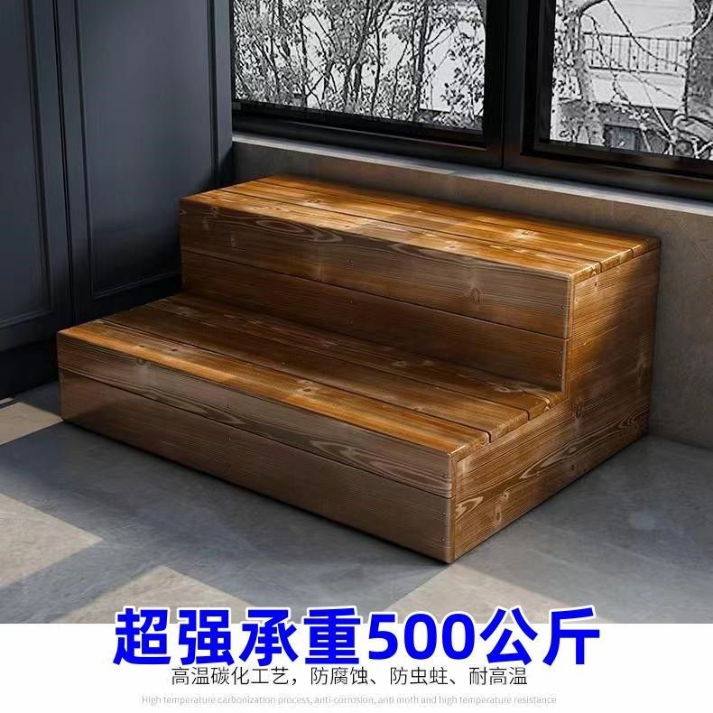 免運/特惠 工廠直銷 實木雙層臺階 陽臺過度腳踏板 飄窗增高階梯 防滑增高樓梯 腳踏凳特惠/快速出貨/開立發票Z1026