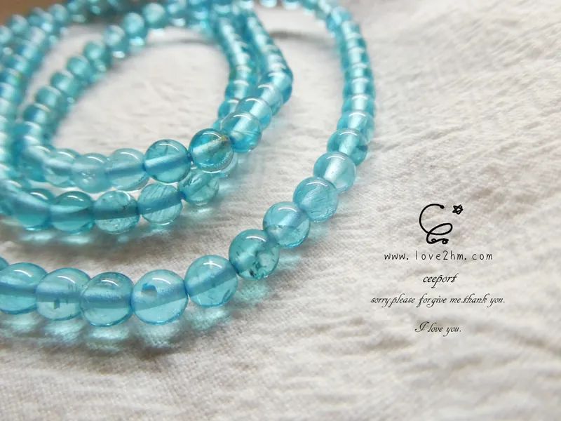 藍磷輝三圈手鍊 藍磷輝石 水晶手鍊 晶晶工坊-love2hm