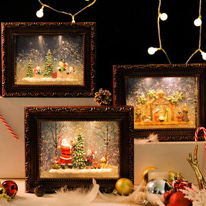 免運 圣誕節裝飾品送禮物玩具相框老人禮品擺件產品雪花音樂盒節慶用品 雙十一購物節