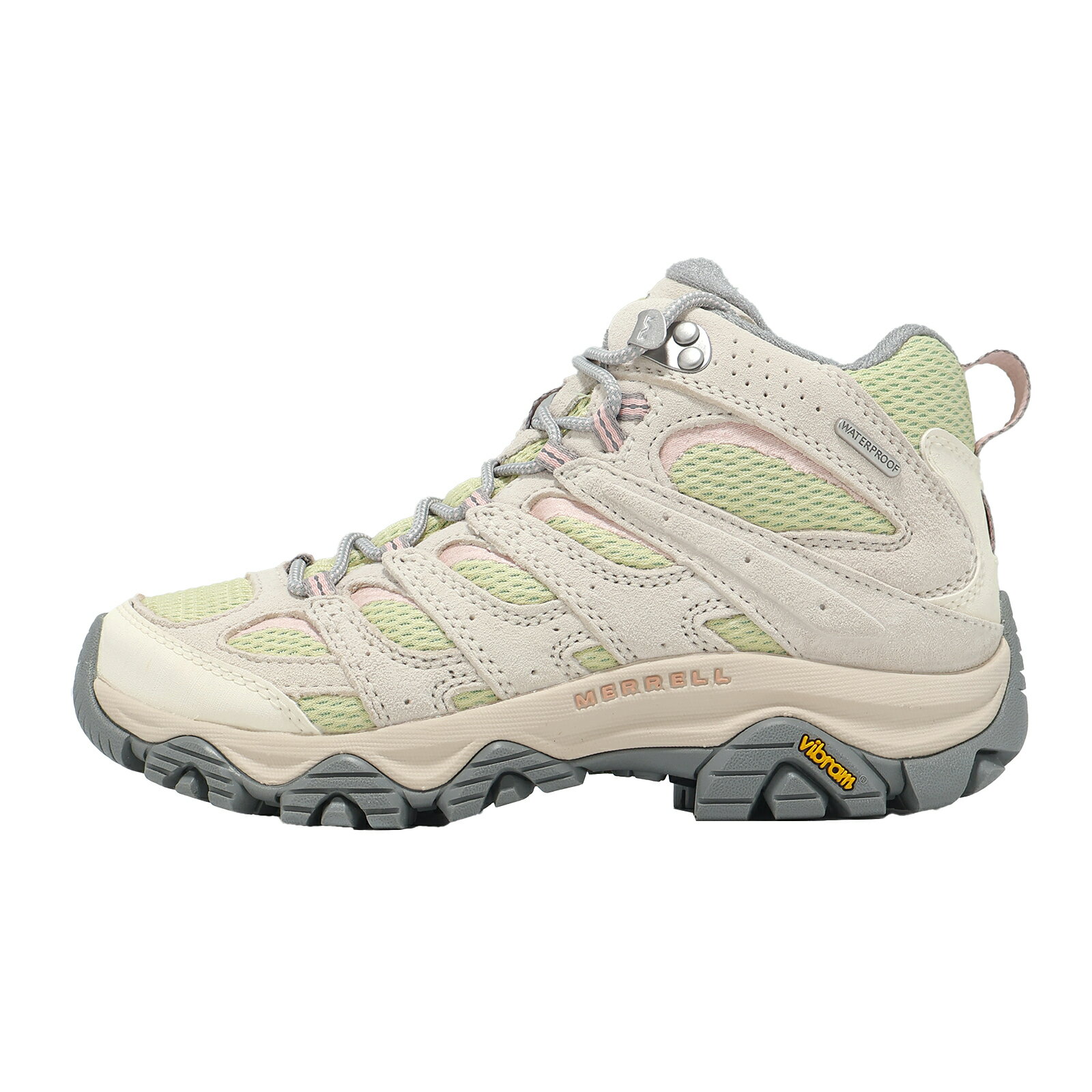 Merrell 登山鞋 Moab 3 Mid WP 女鞋 米綠 防潑水 中筒 黃金大底 ML00003600