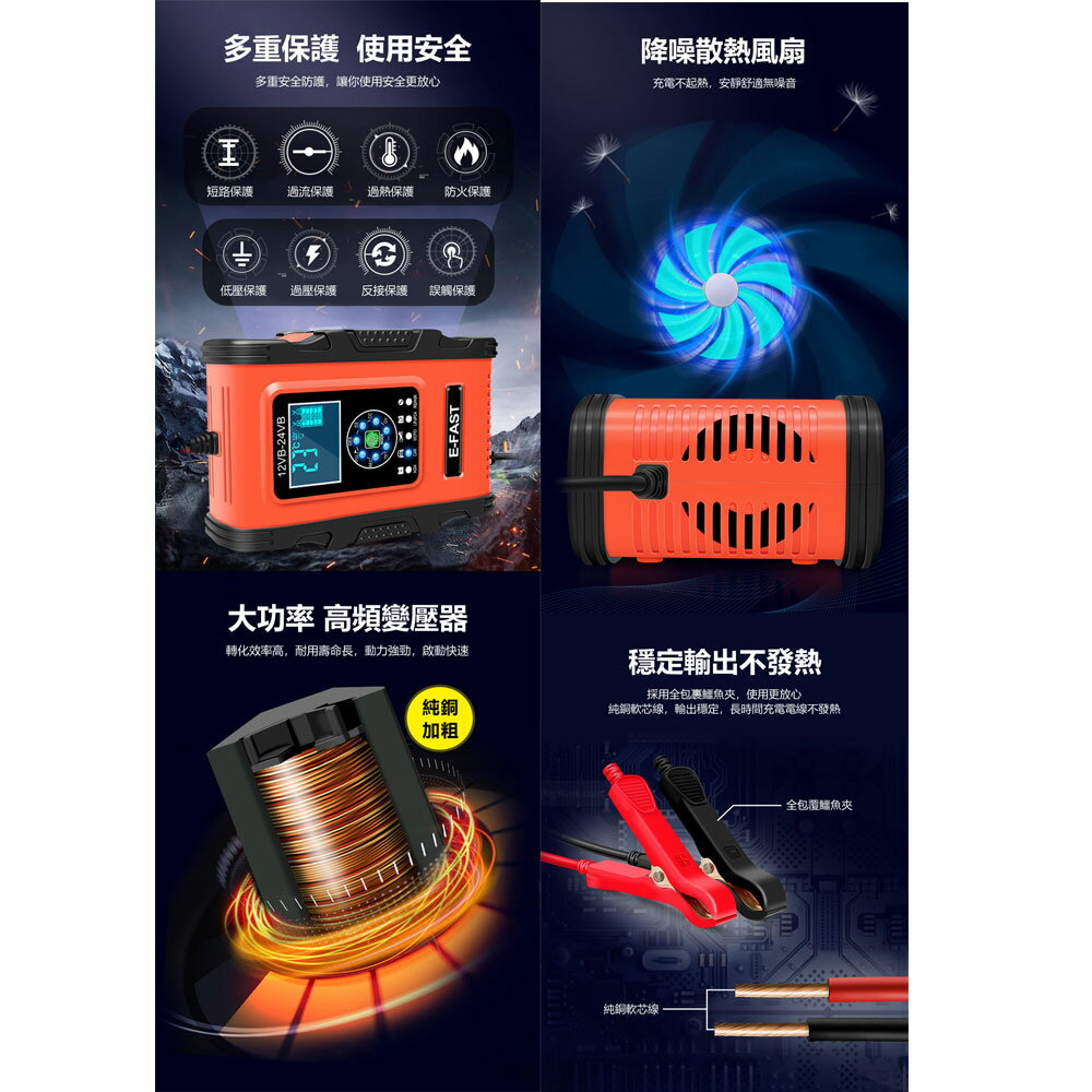 BTC-01 1.85吋大螢幕電瓶充電器12V~24V蓄電池充電七段充電汽機車貨車適用| 小婷電腦旗艦店直營店| 樂天市場Rakuten