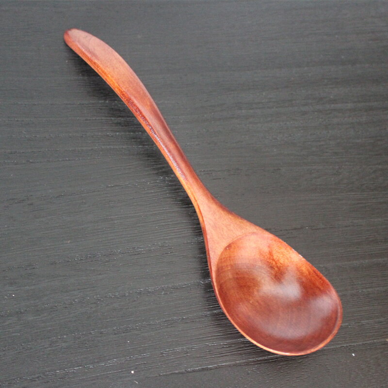 天然酸棗木大漆色木頭勺子攪拌勺子日式料理餐勺曲柄龜殼拉面湯勺