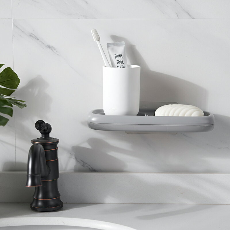 硅藻泥雙層肥皂盒吸盤壁掛式創意衛生間瀝水免打孔浴室置物香皂架