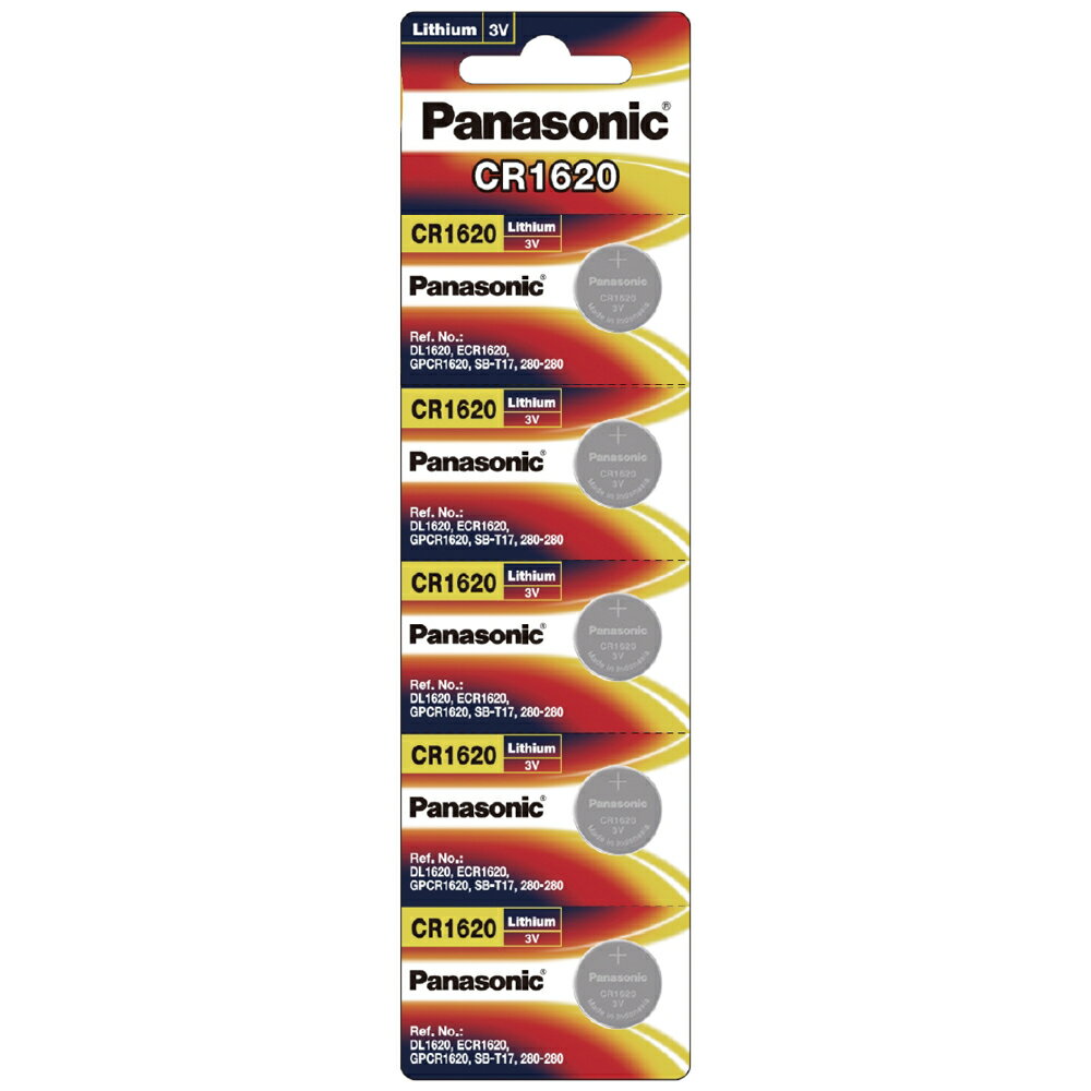 【國際牌Panasonic】CR1620鋰電池3V鈕扣電池 單卡5顆入 排裝(公司貨)