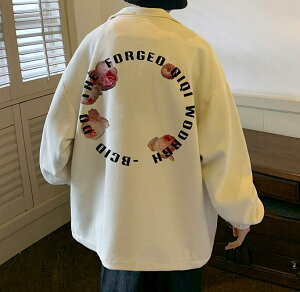 FINDSENSE X 2022 街頭時尚 男士 寬鬆大尺碼 外套 華夫格 字母花 夾克