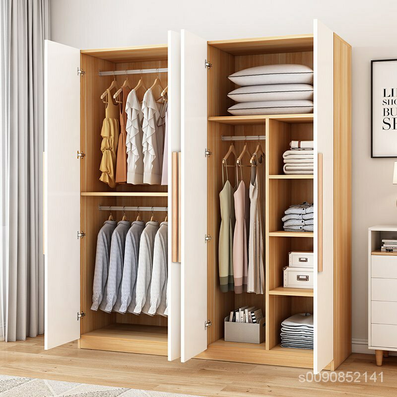 BENNY衣櫃家用臥室出租房用簡易衣櫥經濟型簡約現代實木質小型儲物柜子