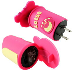 【Disney】立體造型2A充電轉接插頭 USB轉接頭-熊抱哥◆贈送!黃色小鴨耳機塞◆