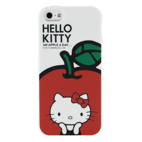 Sanrio 三麗鷗 Hello Kitty iPhone 5 蘋果甜心系列軟式保護套--大蘋果◆贈iPhone 4 KKE保護殼/手寫筆 ◆