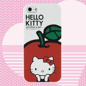 Sanrio 三麗鷗 Hello Kitty iPhone 5 蘋果甜心系列軟式保護套--大蘋果◆贈! 晶鑽套 iPhone 4 保護殼◆