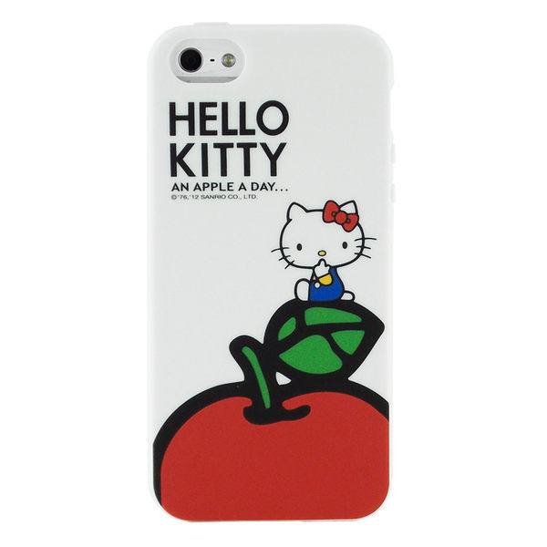 Sanrio 三麗鷗 Hello Kitty iPhone 5 蘋果甜心系列軟式保護套--中蘋果◆贈iPhone 4 KKE保護殼/手寫筆 ◆