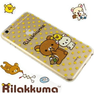 Rilakkuma 拉拉熊/懶懶熊 Apple iPhone 6 (4.7吋) 彩繪透明保護軟套-點點好朋友