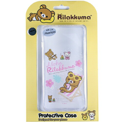 Rilakkuma 拉拉熊/懶懶熊 Apple iPhone 6 Plus (5.5吋) 彩繪透明保護軟套-Fun Fun熊
