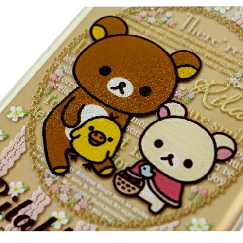 Rilakkuma 拉拉熊/懶懶熊 Apple iPhone 6 (4.7吋) 彩繪透明保護軟套-花草優雅熊