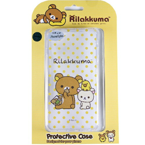 Rilakkuma 拉拉熊/懶懶熊 iPhone 6 Plus (5.5吋) 彩繪透明保護軟套-點點好朋友