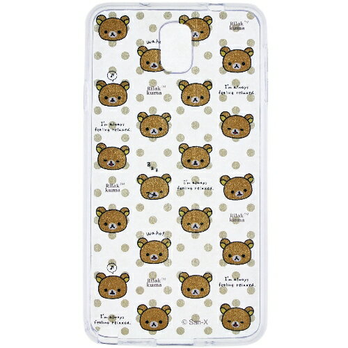 Rilakkuma 拉拉熊/懶懶熊 Samsung Galaxy Note3 彩繪透明保護軟套-繽紛大頭熊