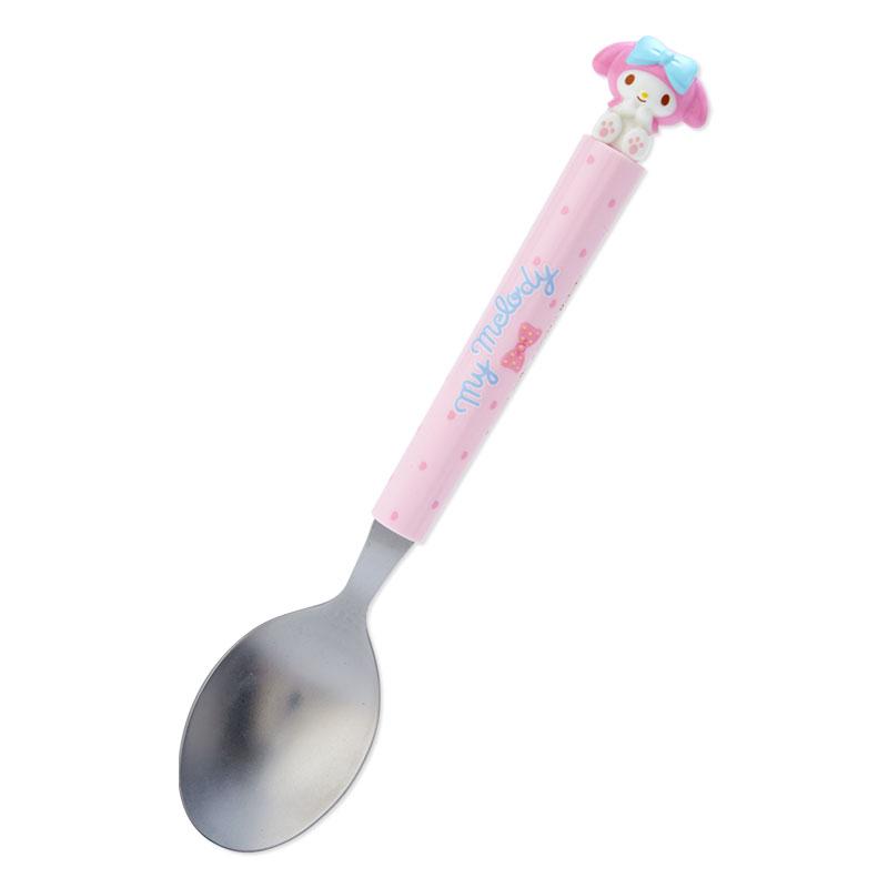 真愛日本 美樂蒂 立體玩偶 不鏽鋼湯匙 新生活 湯匙 甜點匙 兒童 餐具 禮物 ID12