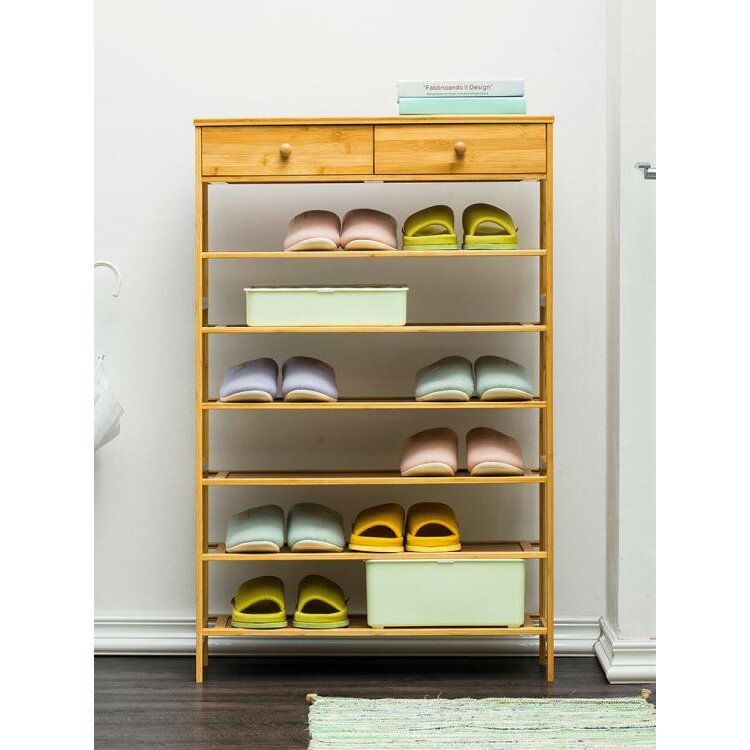 木馬人簡易鞋架多層防塵家用經濟型多功能組裝鞋柜實木省空間 ATF