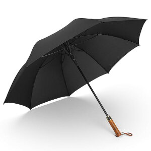 雨傘 長柄雨傘男日系商務英倫復古紳士直桿木柄超大號黑色雨傘定制logo 幸福驛站