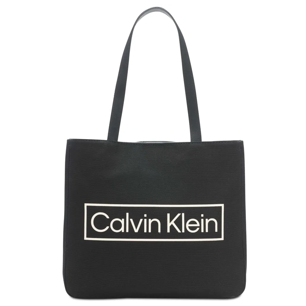 Calvin Klein 帆布手提袋 休閒托特包 肩背包 C74821 黑色CK(現貨)▶指定Outlet商品5折起☆現貨