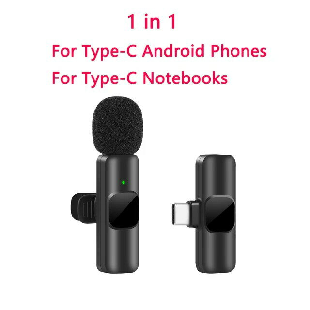 【日本代購】全新無線領夾式麥克風可攜式音訊錄影迷你麥克風適用於 iPhone 安卓直播遊戲手機麥克風